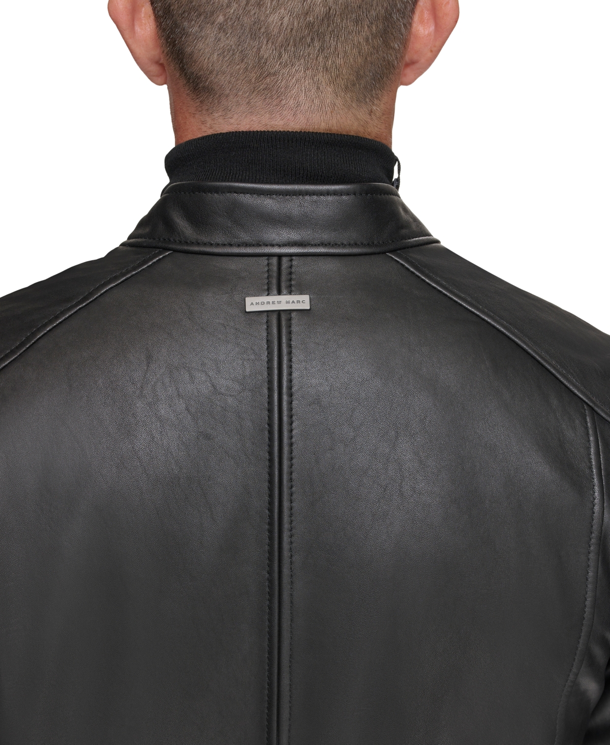 Shop Marc New York Men's Bantam Racer Style Lamb Leather Jacket In Black
