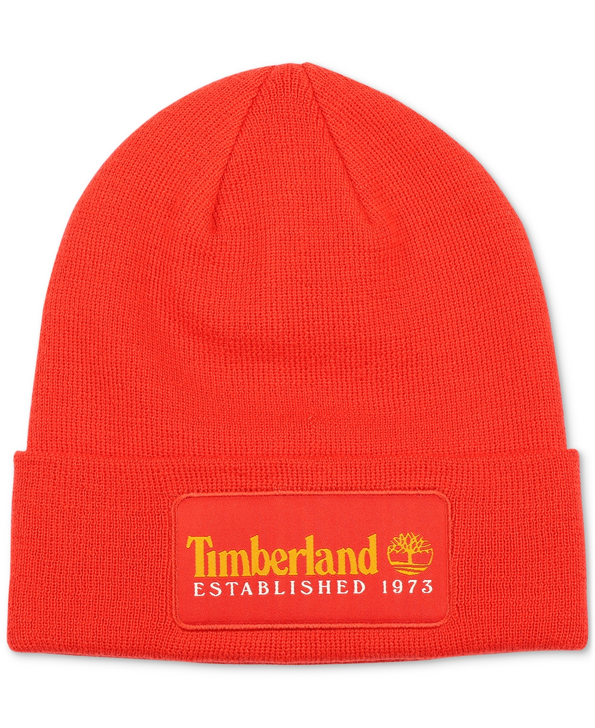 Timberland Men's Established 1973 Logo Patch Beanie In Aura Orange