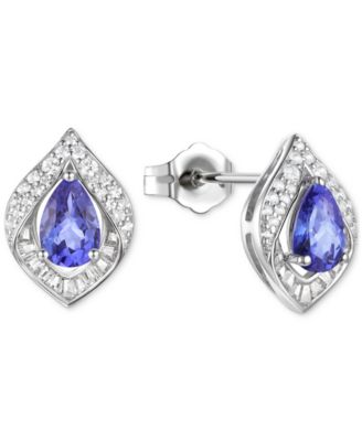 Lab created tanzanite earrings hotsell