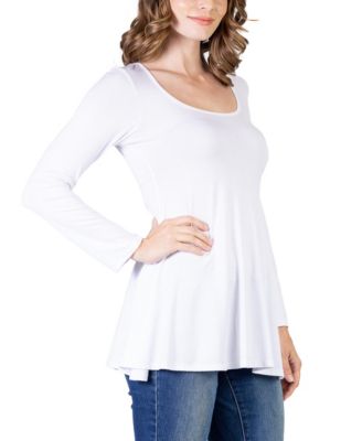 Women's Long Sleeve Swing Style Flare Tunic Top