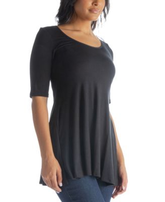 Women's Elbow Sleeve Swing Tunic Top