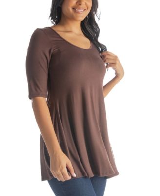 Women's Elbow Sleeve Swing Tunic Top