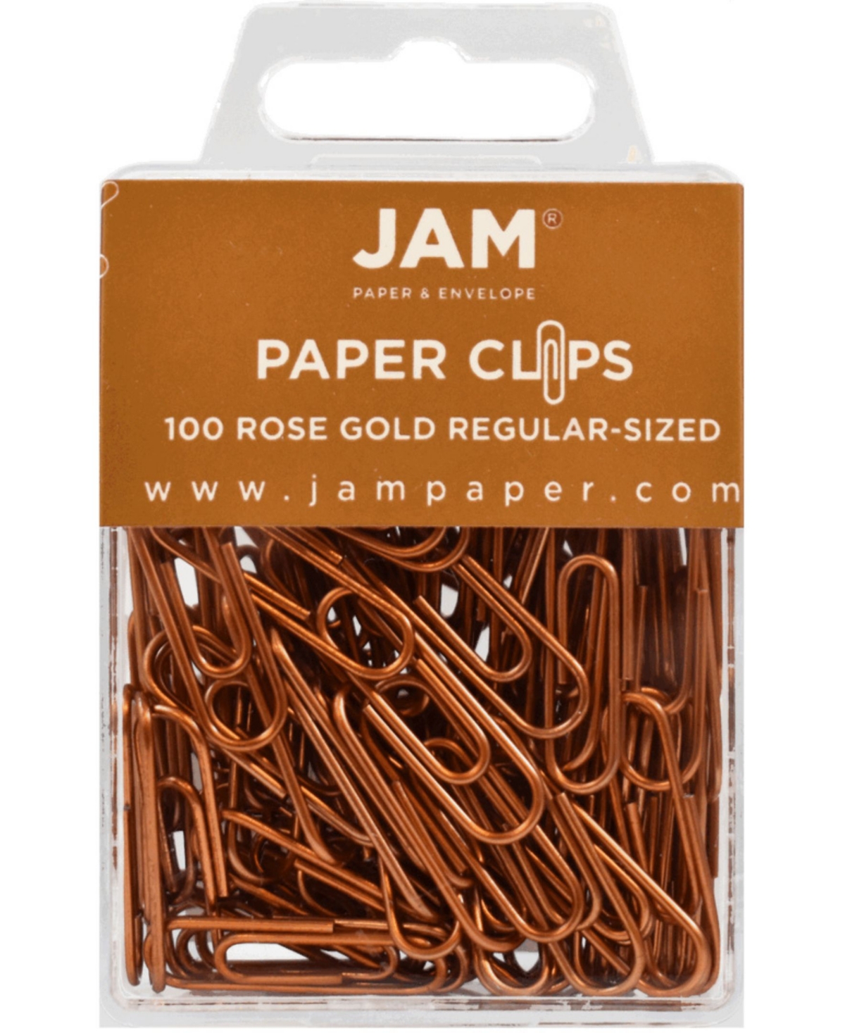 Jam Paper Colorful Standard Paper Clips In Rose Gold