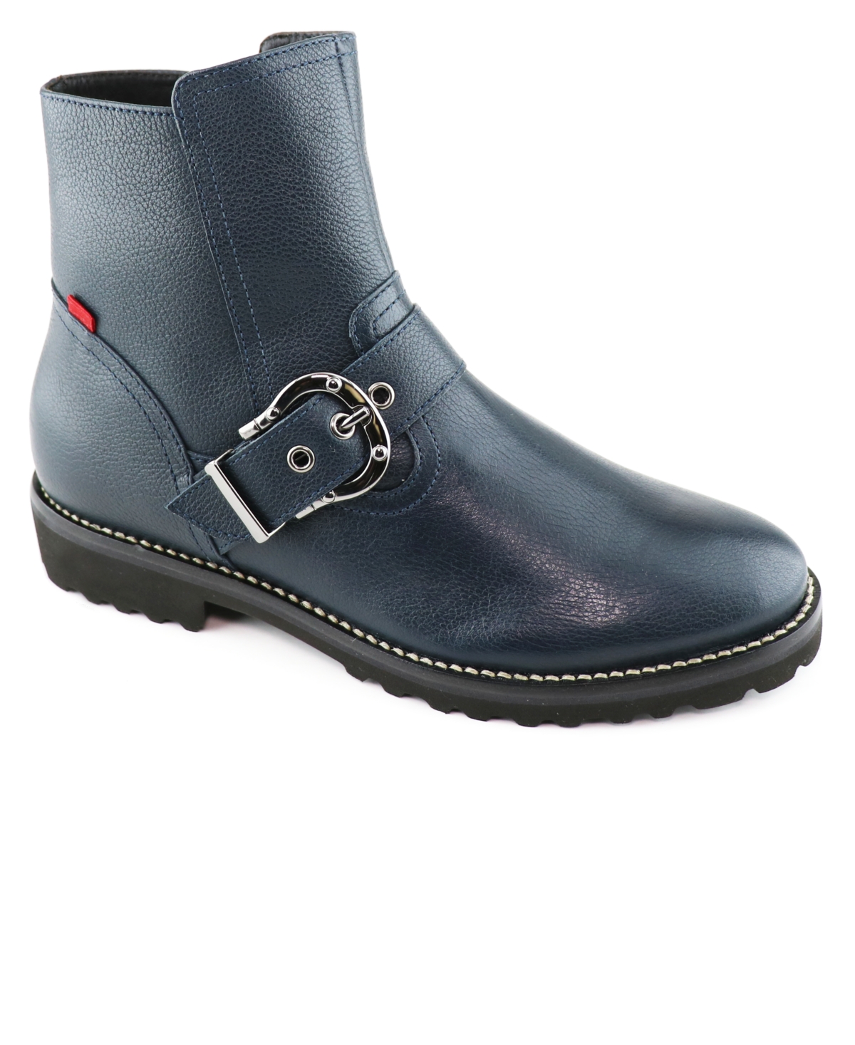 Women's Gem Street Leather Shoe Boots - Navy Mini Grainy