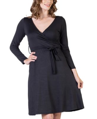 Women's Chic V-neck Long Sleeve Belted Dress