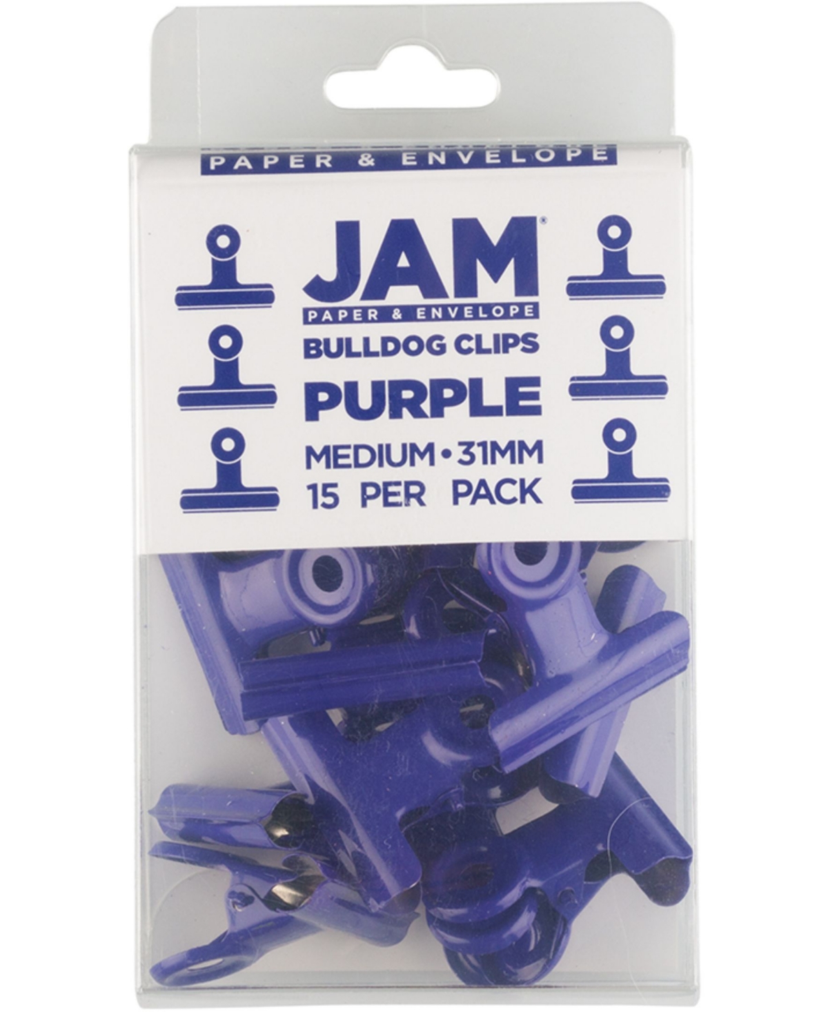 Jam Paper Metal Bulldog Clips In Purple