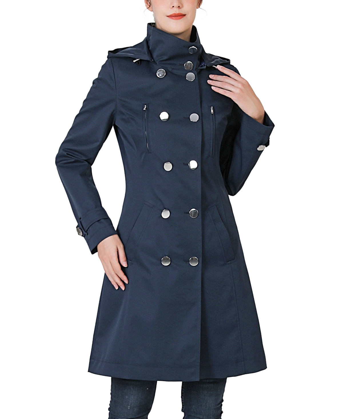 Kimi + Kai Women's Eeva Water-Resistant Hooded Trench Coat