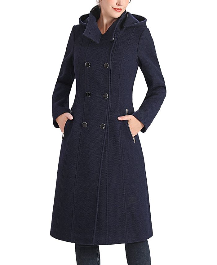 kimi + kai Women's Mary Hooded Stand Collar Boucle Wool Coat - Macy's