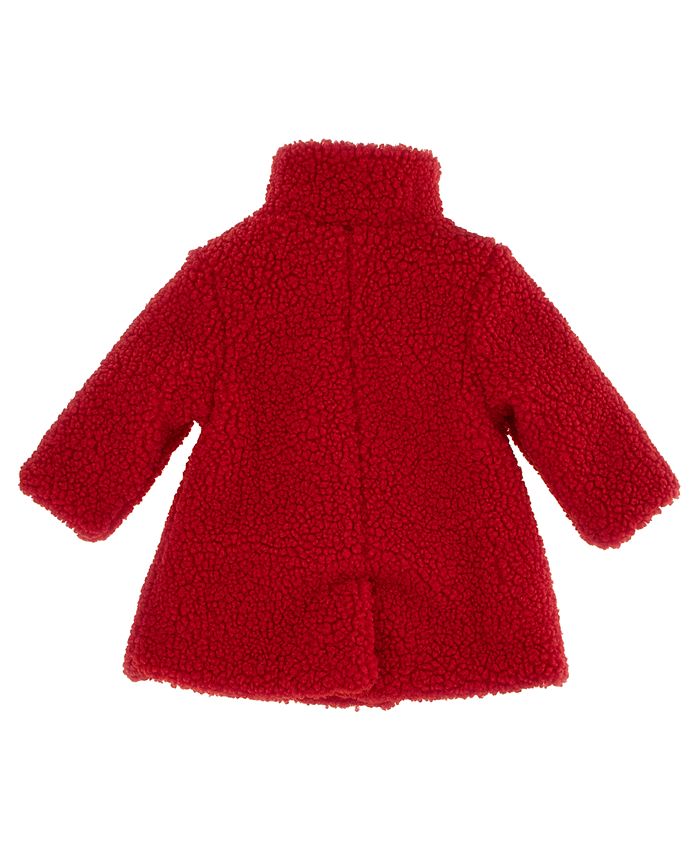 GUESS Baby Girls Sherpa Fleece Fully Lined Collared Jacket Macy's