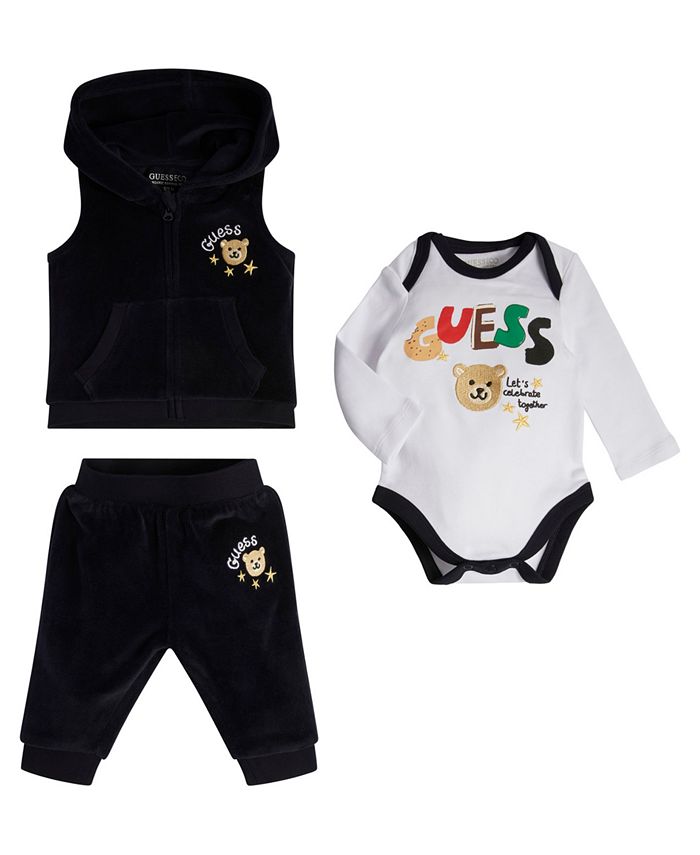 Guess Baby Boys Bodysuit and Seersucker Romper in Navy