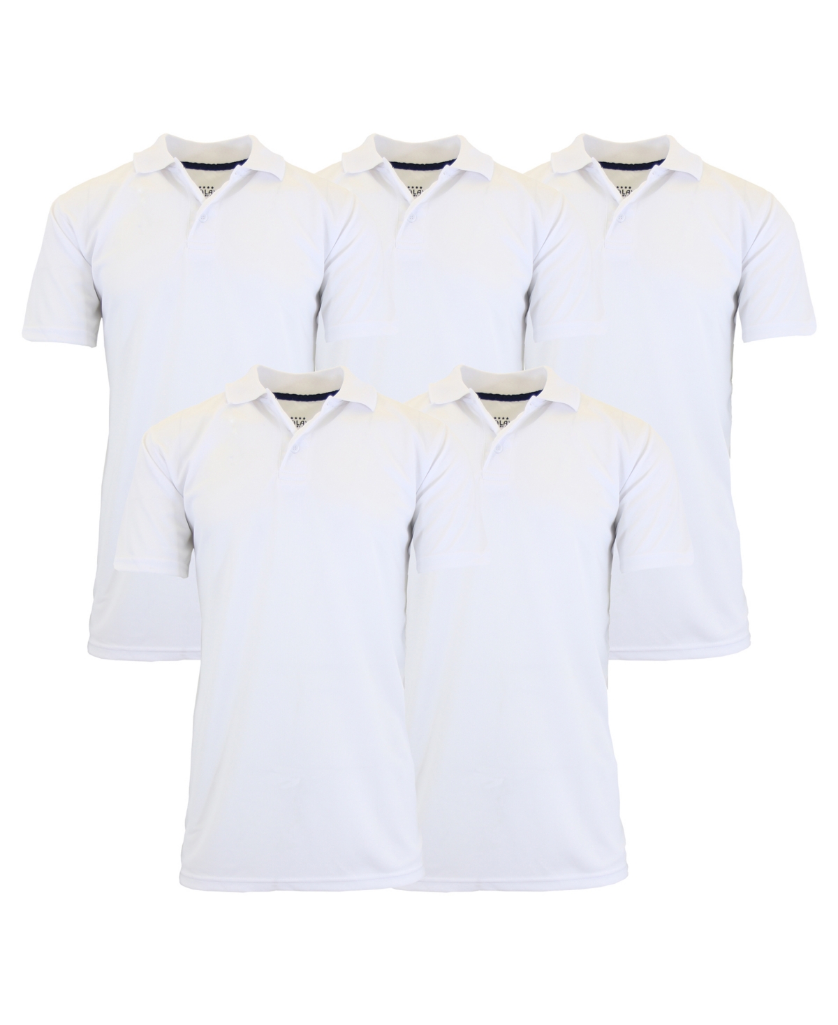 Galaxy By Harvic Men's Dry Fit Moisture-Wicking Polo Shirt, Pack of 5