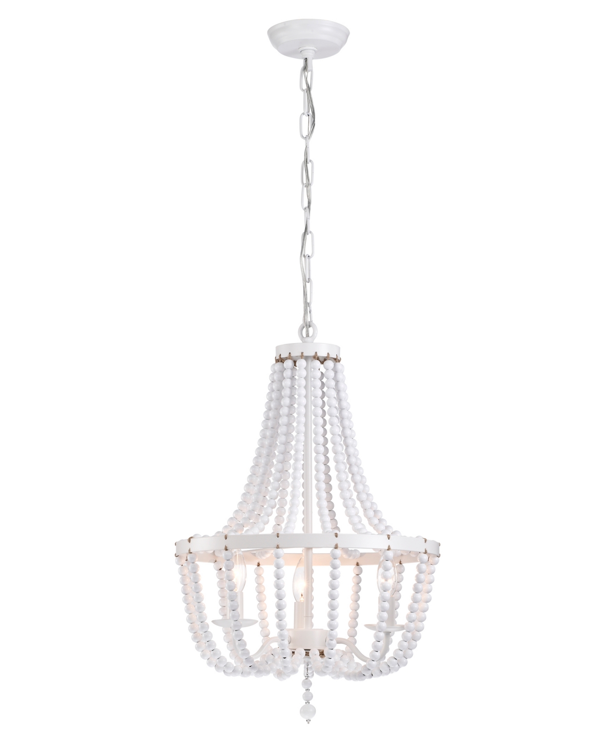 Home Accessories Demi 16" Indoor Finish Chandelier With Light Kit In Gloss White