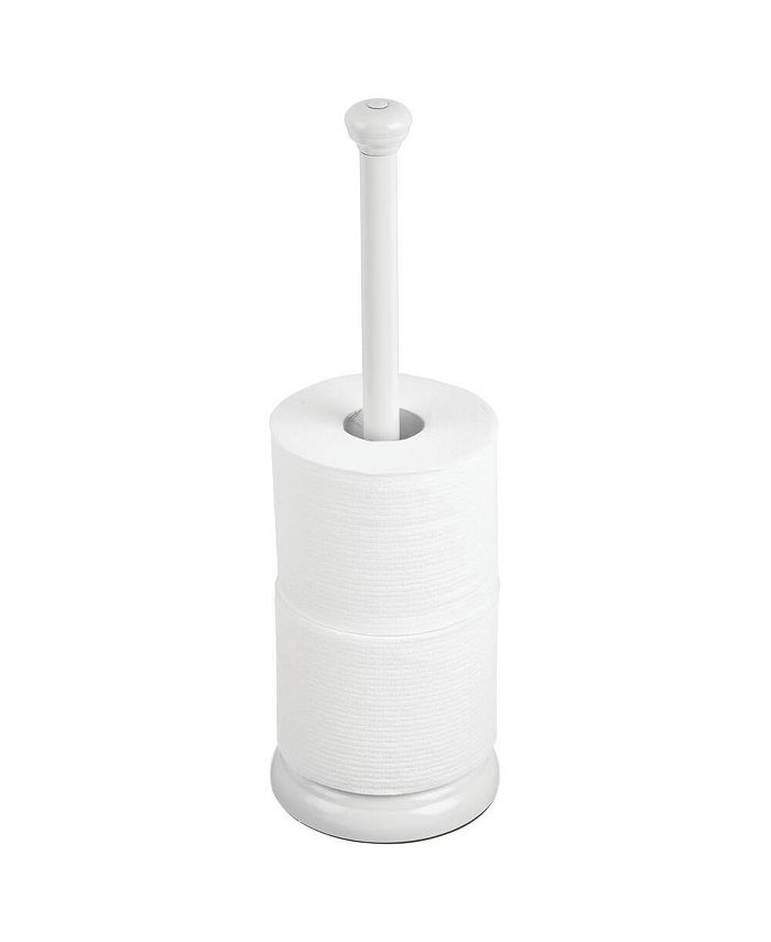 mDesign Plastic Floor Stand Toilet Paper Organizer with Cover, 3