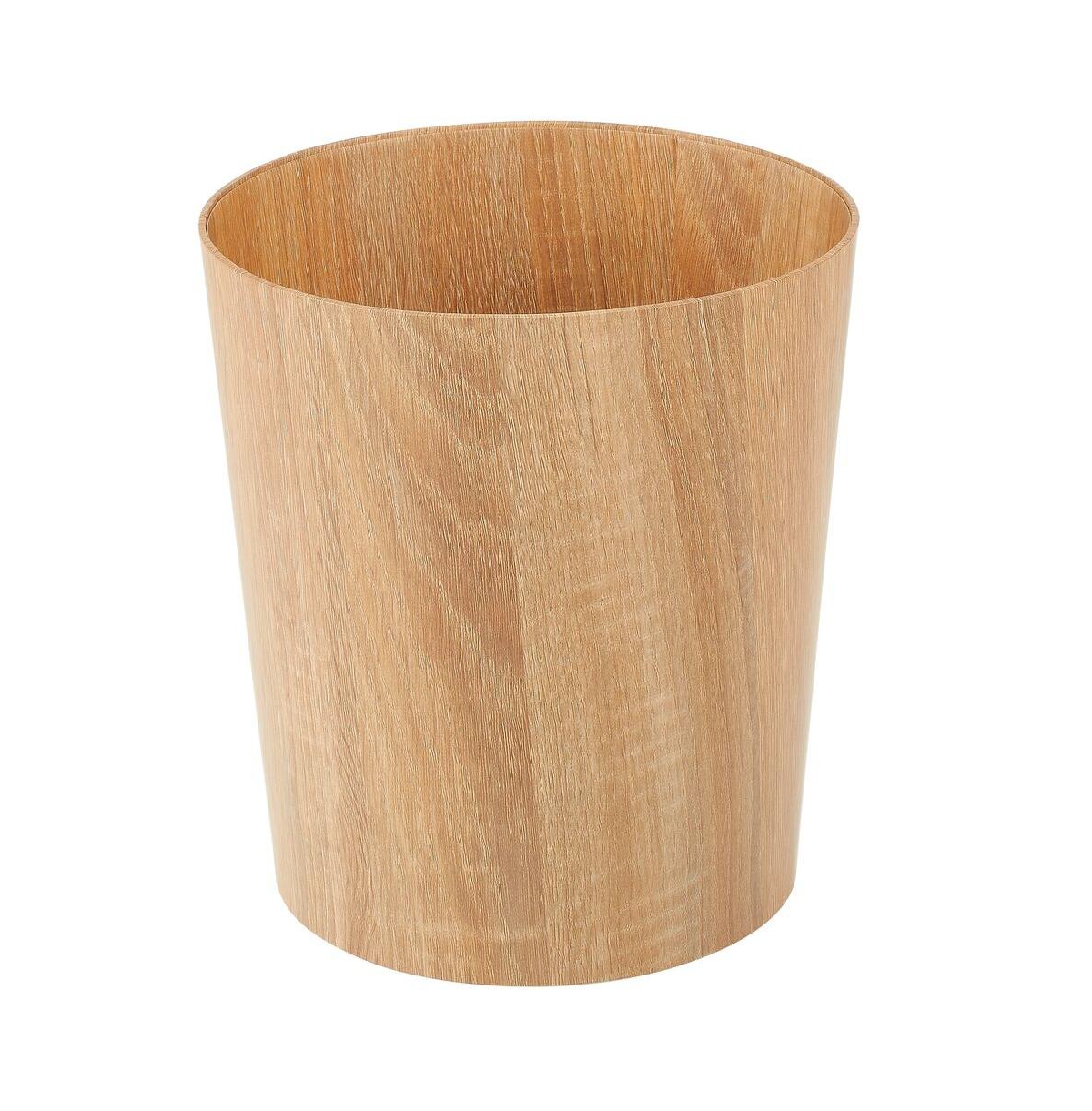 Round Bamboo Trash Can Wastebasket, Small Garbage Container Bin, Natural - Natural