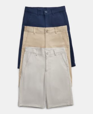 Big Boys Uniform Hunter Flat-Front Stretch Twill Shorts