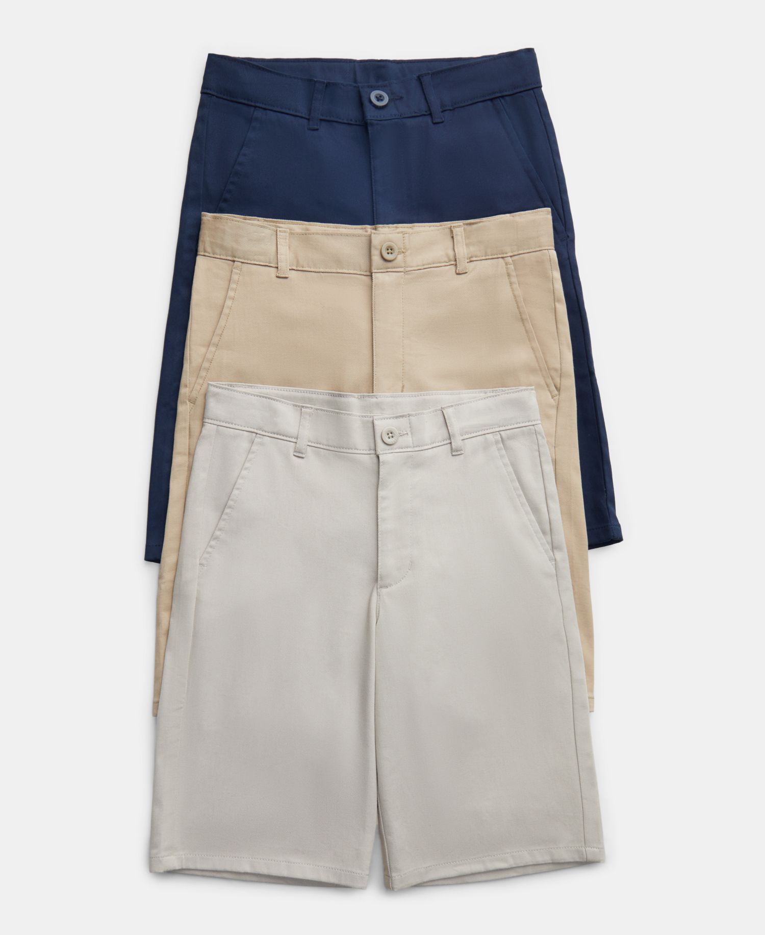 Big Boys Uniform Hunter Flat-Front Stretch Twill Shorts