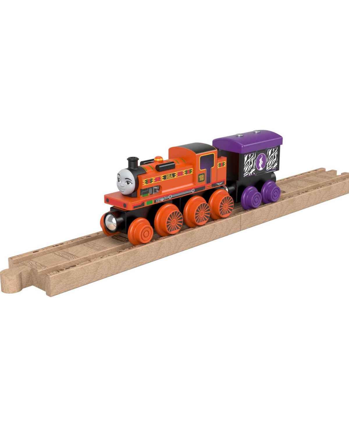 Fisher Price Thomas and Friends Wooden Railway, Nia Engine and Cargo Car - Multi-Color