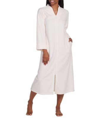 Miss Elaine Women's Embroidered Zip-Front Robe - Macy's