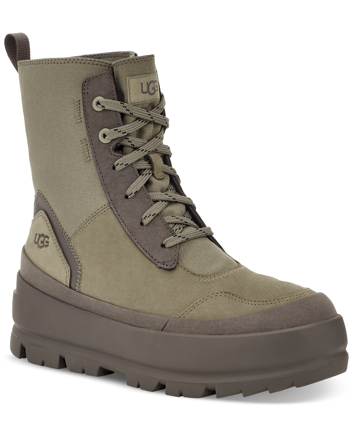Ugg The  Lug Platform Lace-up Combat Boot In Moss Green