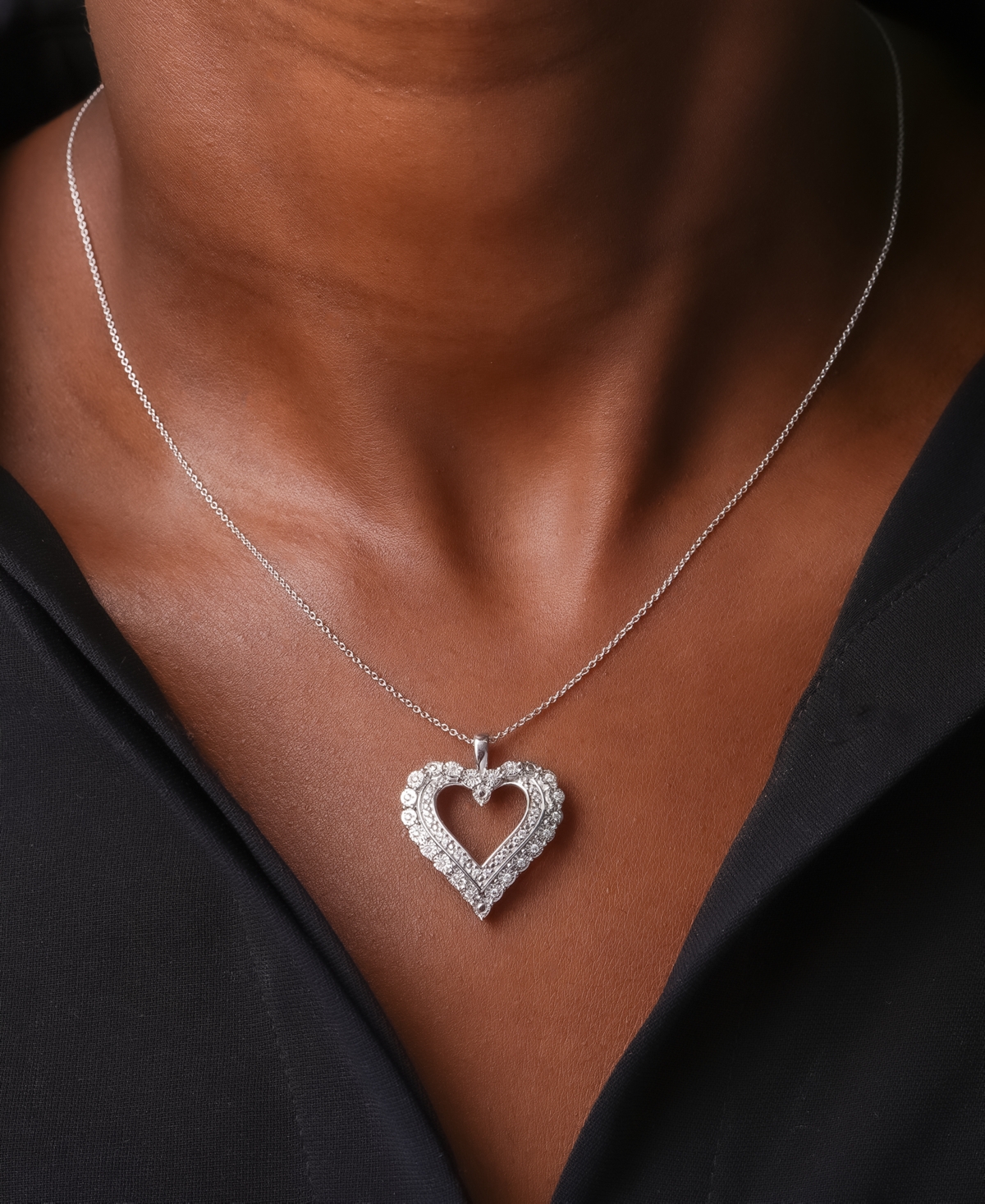 Diamond Open Heart 18