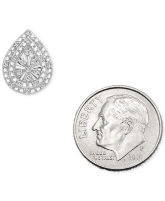 Macy's Diamond Pear Cluster Stud Earrings (1/4 ct. t.w.) in Sterling Silver
