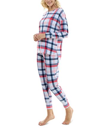 Spring Autumn Waffle Fabric Womens Pajama Sets Girls Pyjamas Round