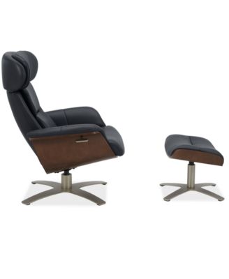 Janer Leather Swivel Chair & Ottoman Set, Created for Macy's