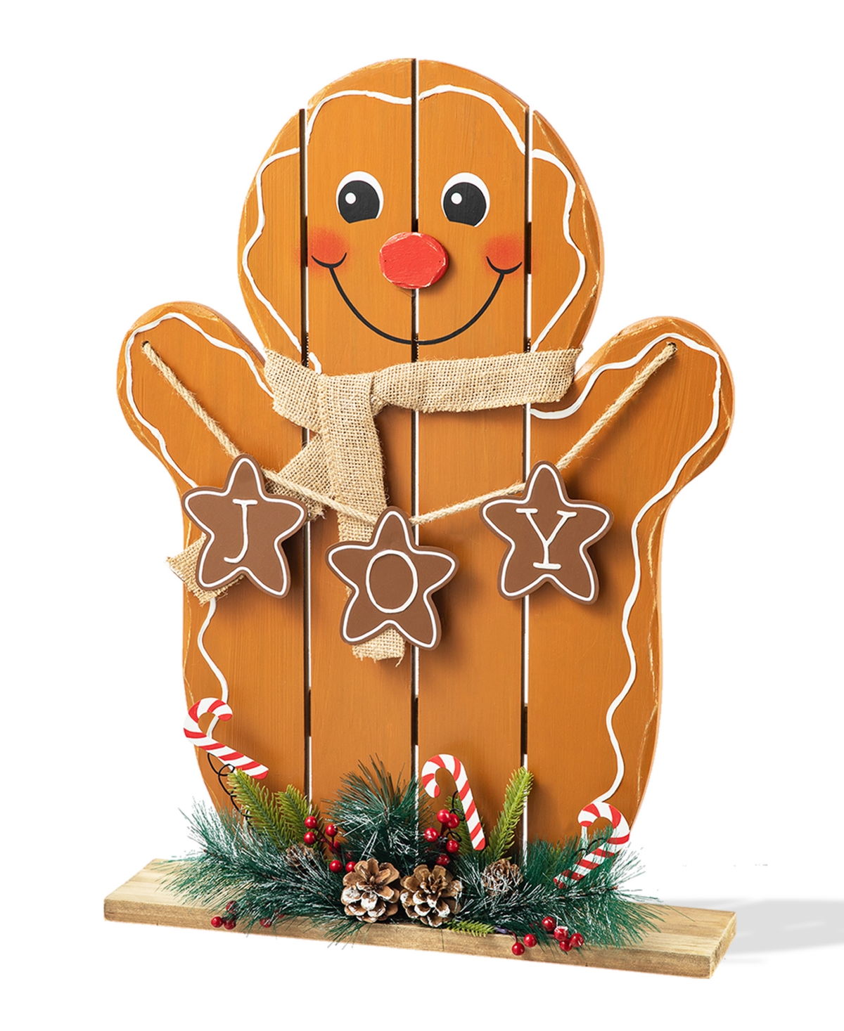 Glitzhome 24" H Wood Gingerbread Man Porch Decor In Multi