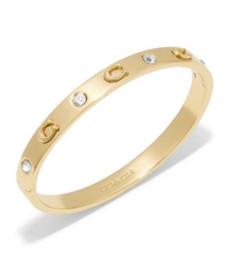 Boxed Faux Stone Signature Sculpted C Bangle Bracelet