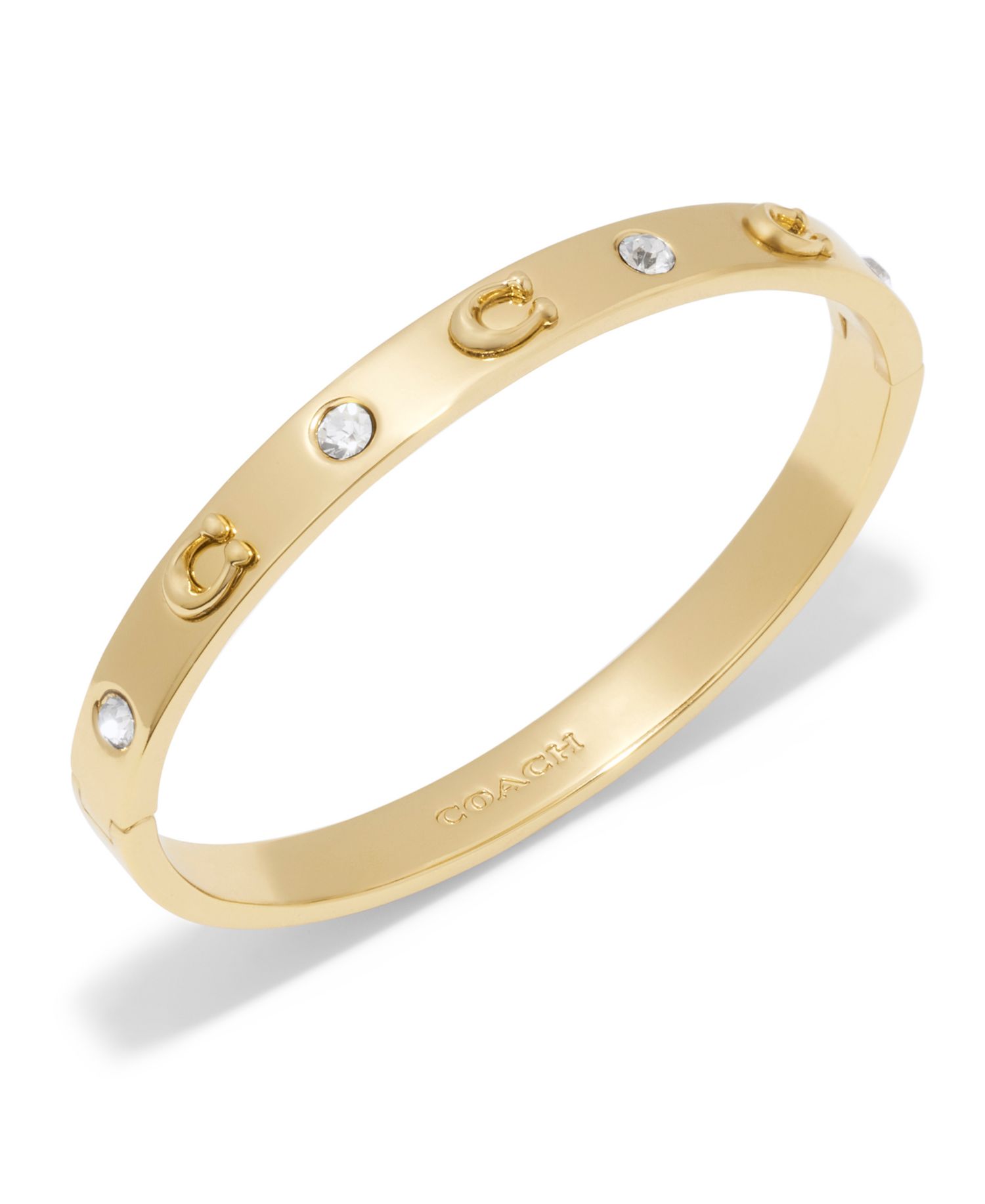 Boxed Faux Stone Signature Sculpted C Bangle Bracelet