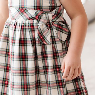 Big Girls Short Sleeve Ruffle Collar Party Dress with Bow