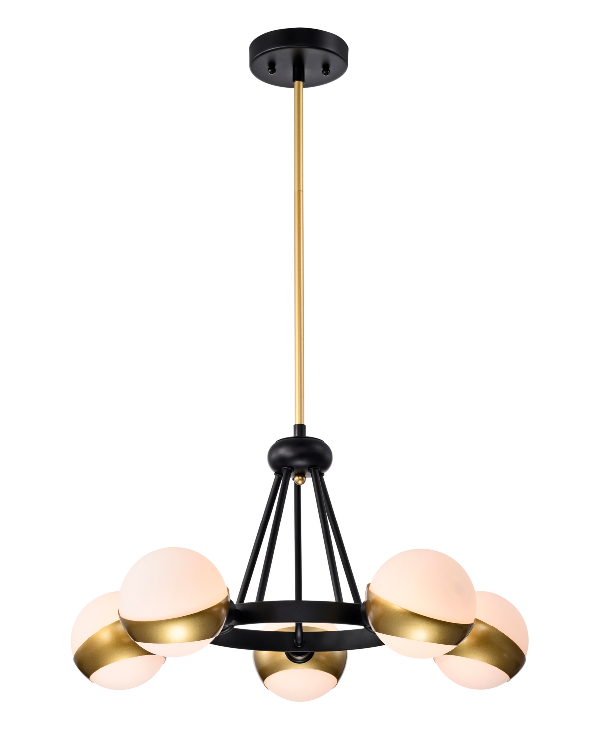 Home Accessories Melite 23" 5-light Indoor Chandelier With Light Kit In Matte Black And Satin Gold