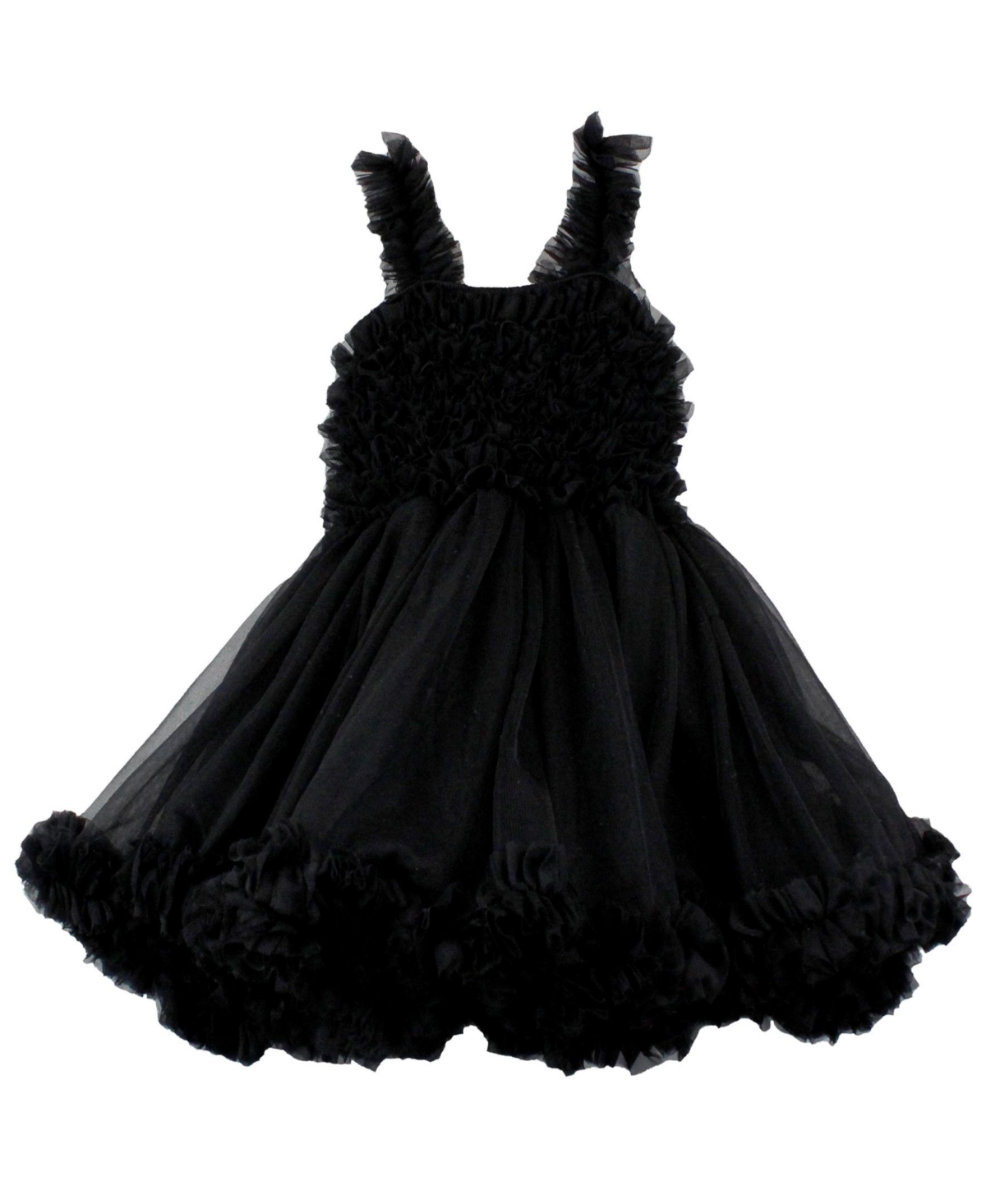 Rufflebutts Baby Girls Tulle Sleeveless Princess Petti Dress In Black