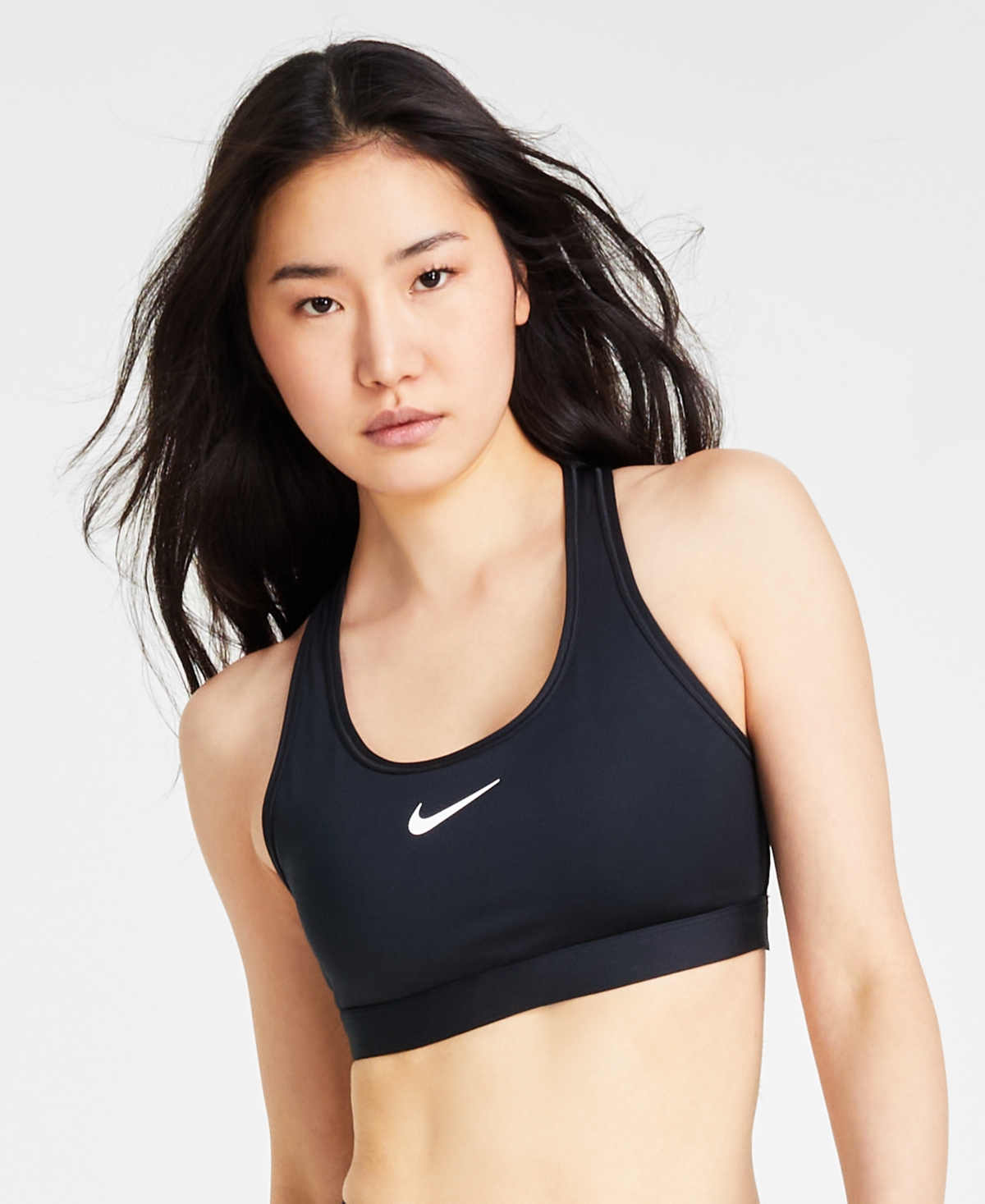 Shop Nike Women's Swoosh Padded Medium-impact Sports Bra In Smokey Mauve