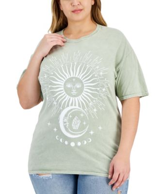 Rebellious One - Trendy Plus Size Cotton Celestial Boyfriend T-Shirt