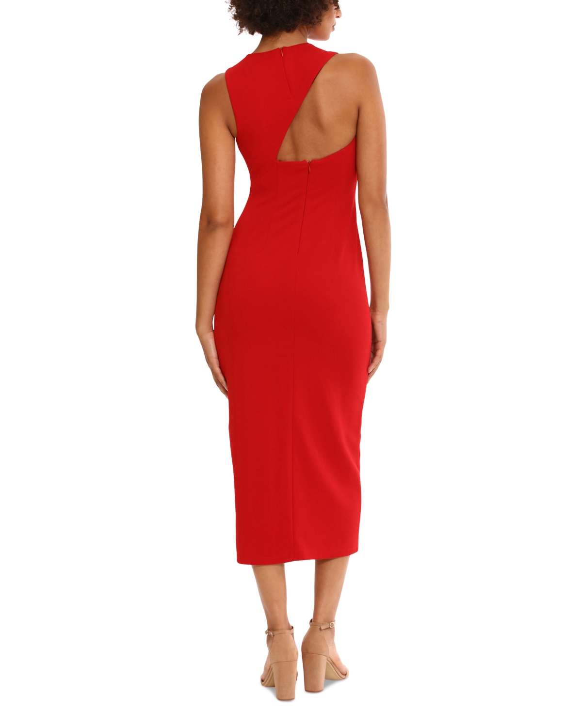 Shop Donna Morgan Women's Side-slit Cutout-back Dress In Barbados Cherry