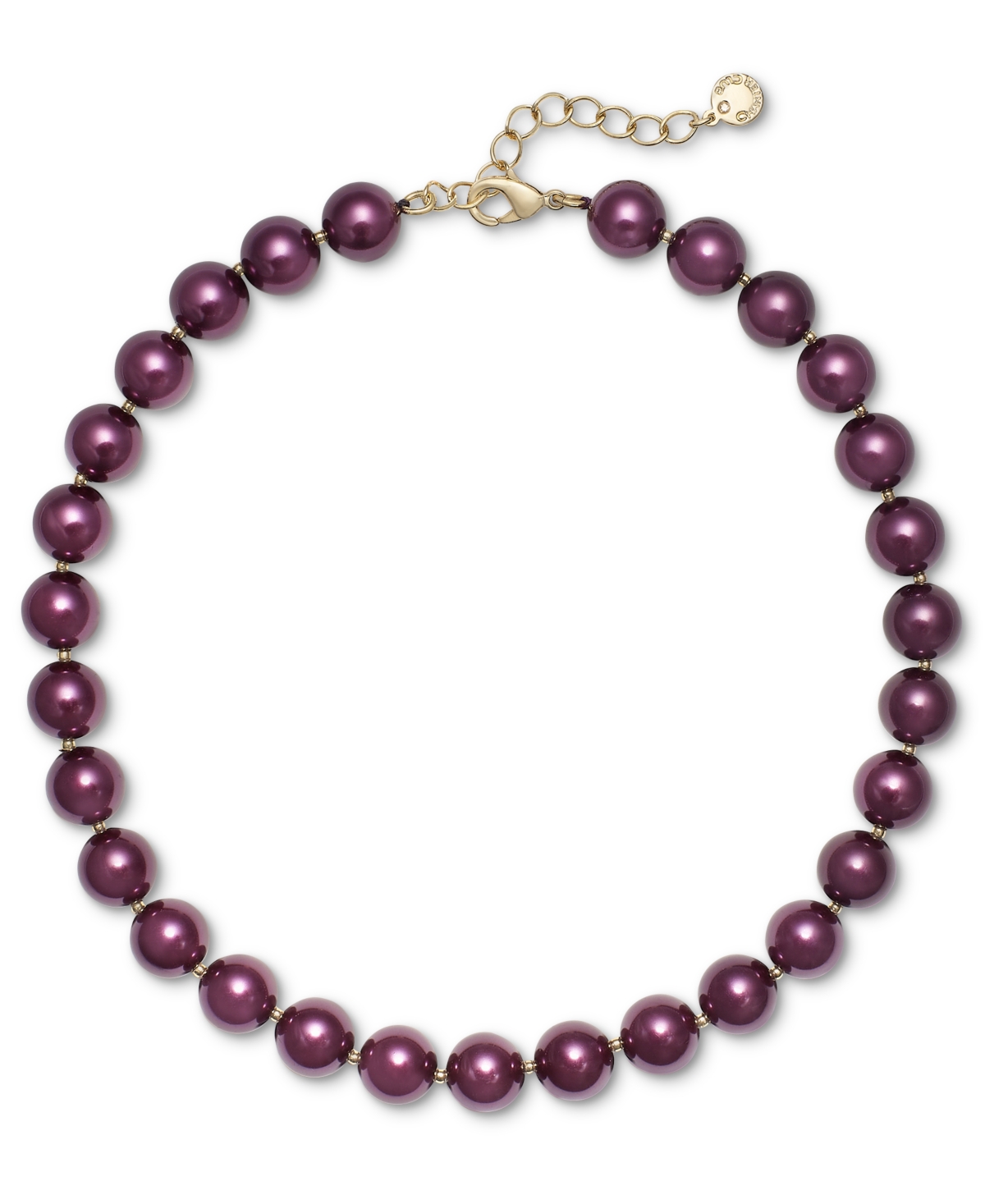 Charter Club Gold-tone Color Imitation Pearl All-around Collar Necklace, 16" + 2" Extender, Created For Macy's In Purple