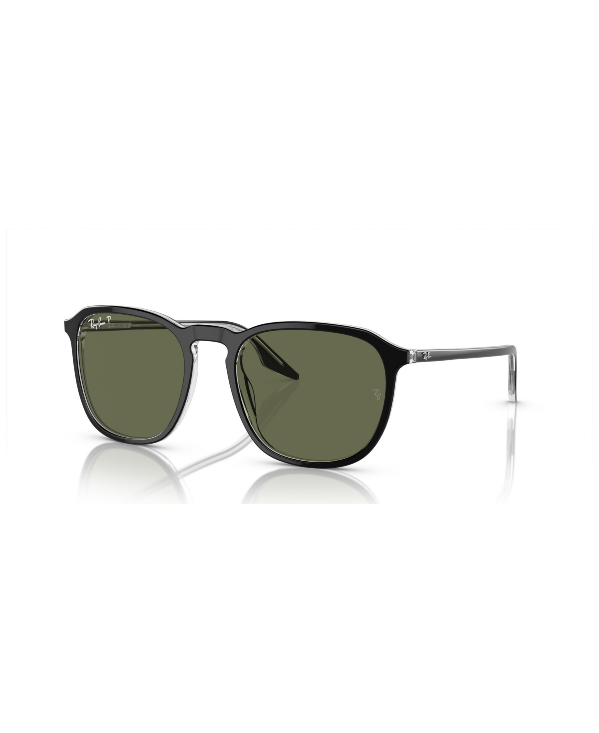 Shop Ray Ban Unisex Polarized Sunglasses, Rb2203 In Black On Transparent