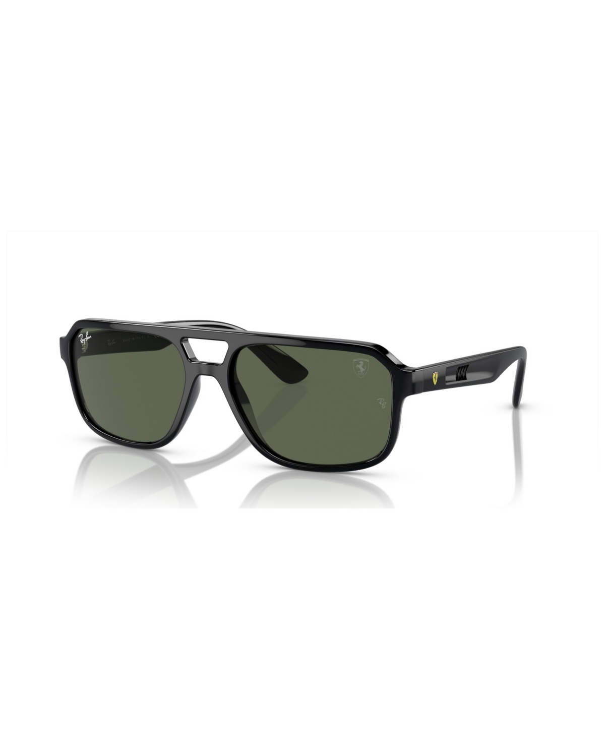 Ray Ban Rb4414m Scuderia Ferrari Collection Sunglasses Black Frame Green Lenses 58-17 In Black
