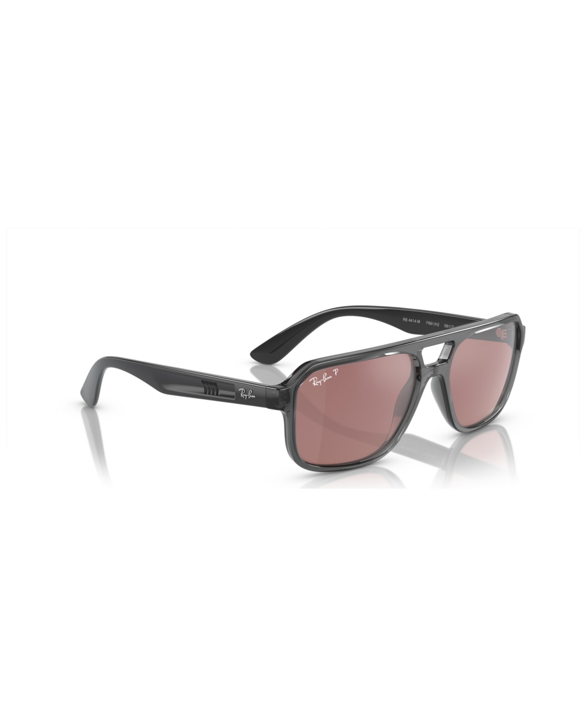 Ray Ban Rb4414m Scuderia Ferrari Collection Sunglasses Transparent Grey Frame Silver Lenses Polarized 58-17 In Transparent Gray