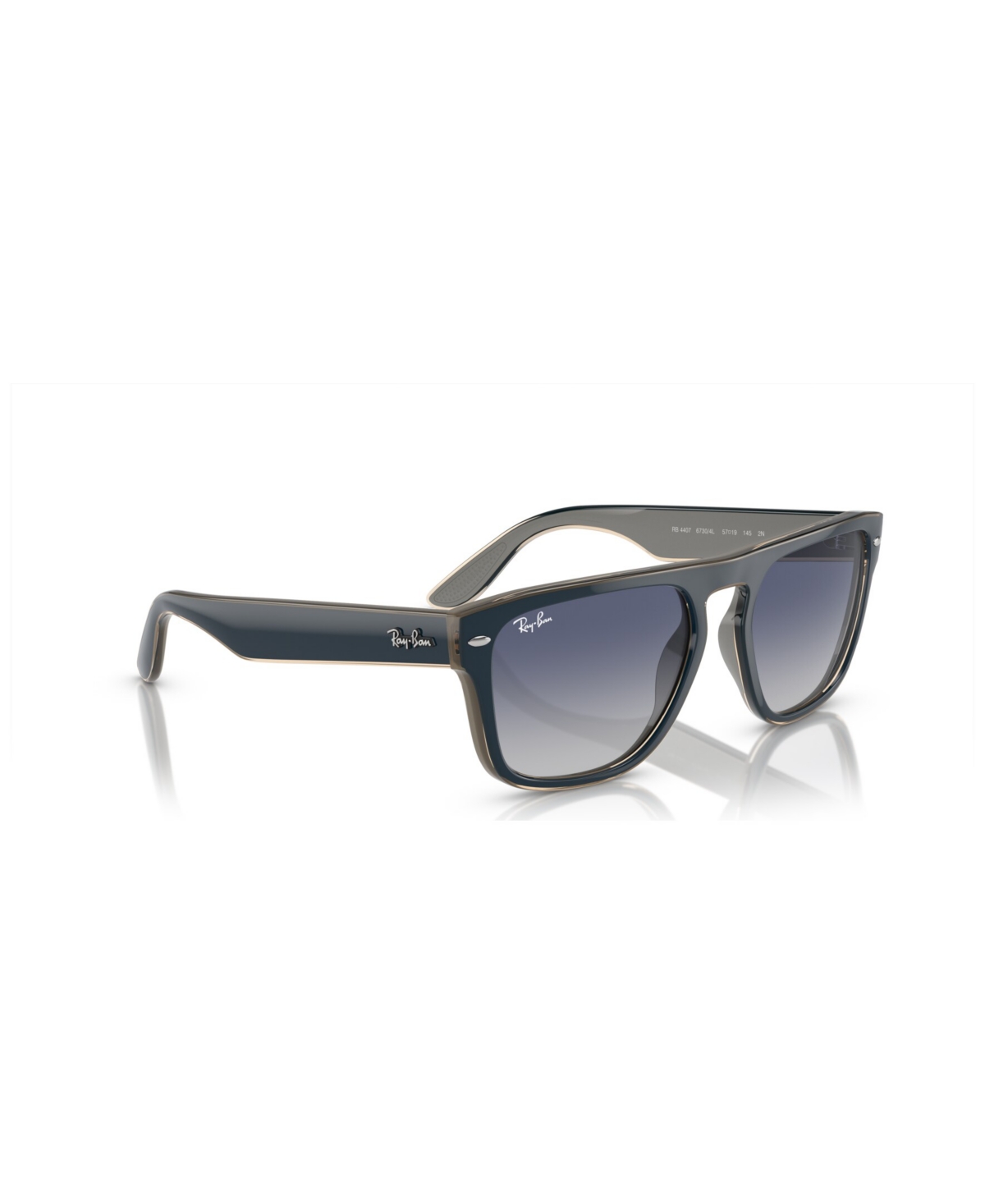 Ray Ban Unisex Polarized Sunglasses, Rb4407 In Blue  Gray  Transparent Light Brown