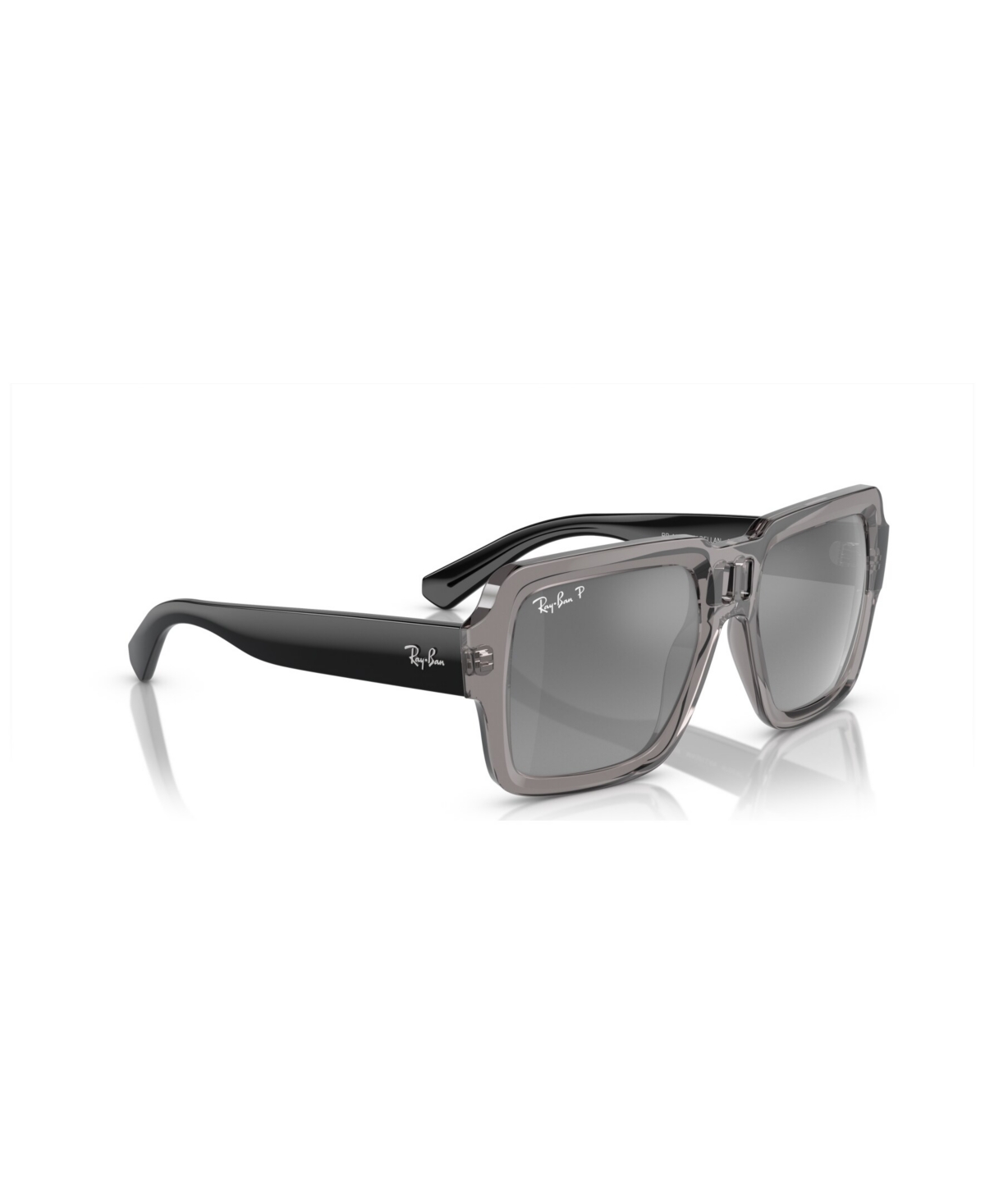 Ray Ban Unisex Magellan Polarized Sunglasses, Mirror Gradient Rb4408 In Transparent Gray