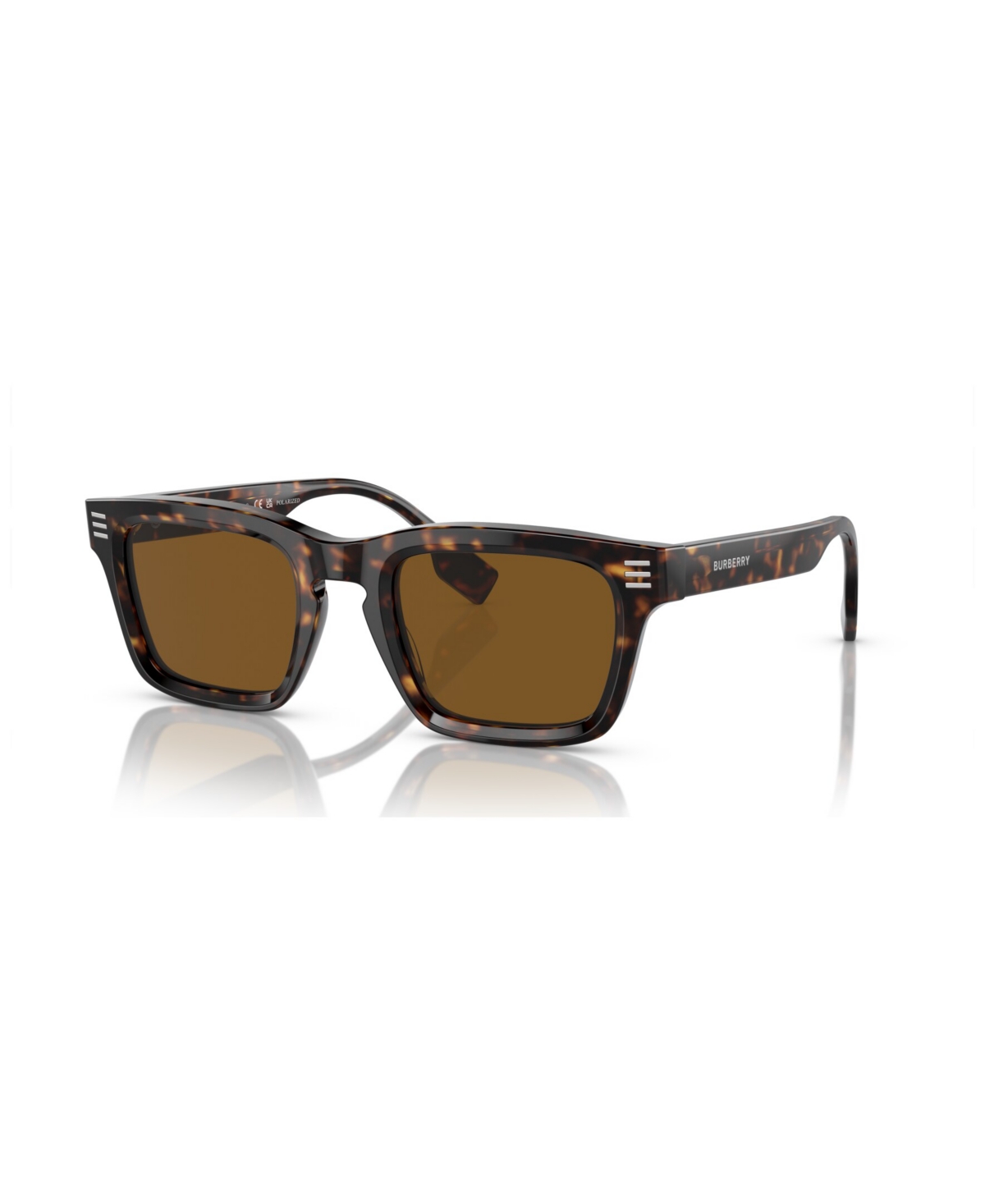 Shop Burberry Men's Polarized Sunglasses, Be4403 In Dark Havana