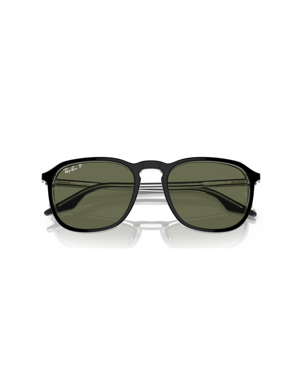 Shop Ray Ban Unisex Polarized Sunglasses, Rb2203 In Black On Transparent