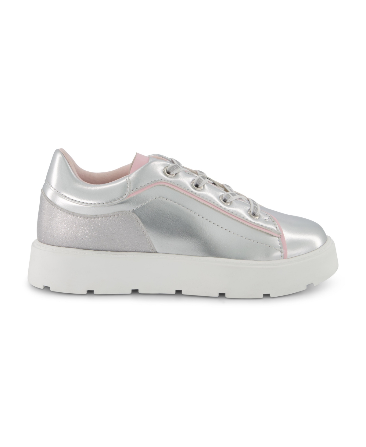 Dkny Little And Big Girls Brooke Glitter Lace Up Sneaker