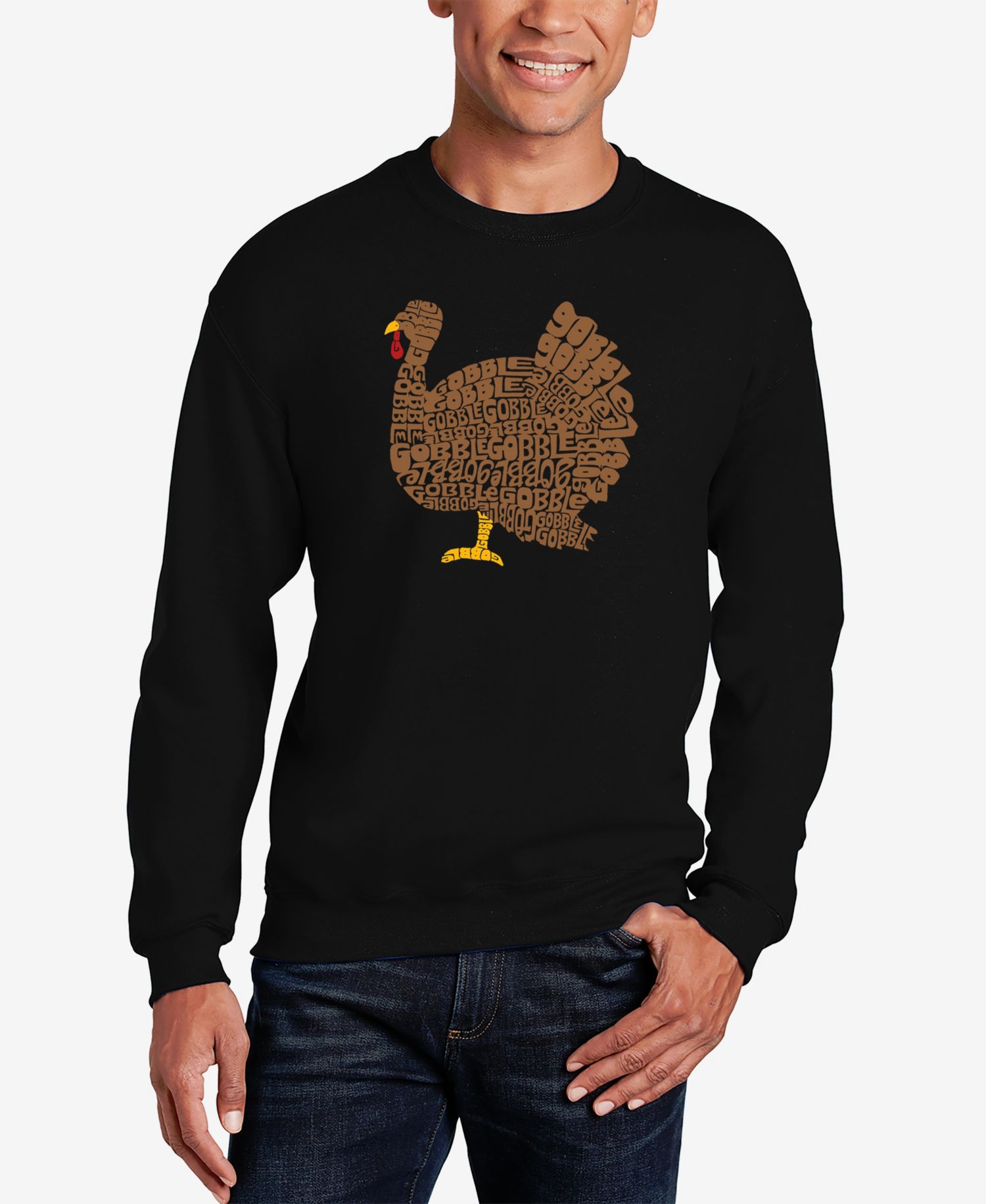 Men's Thanksgiving Word Art Crewneck Sweatshirt