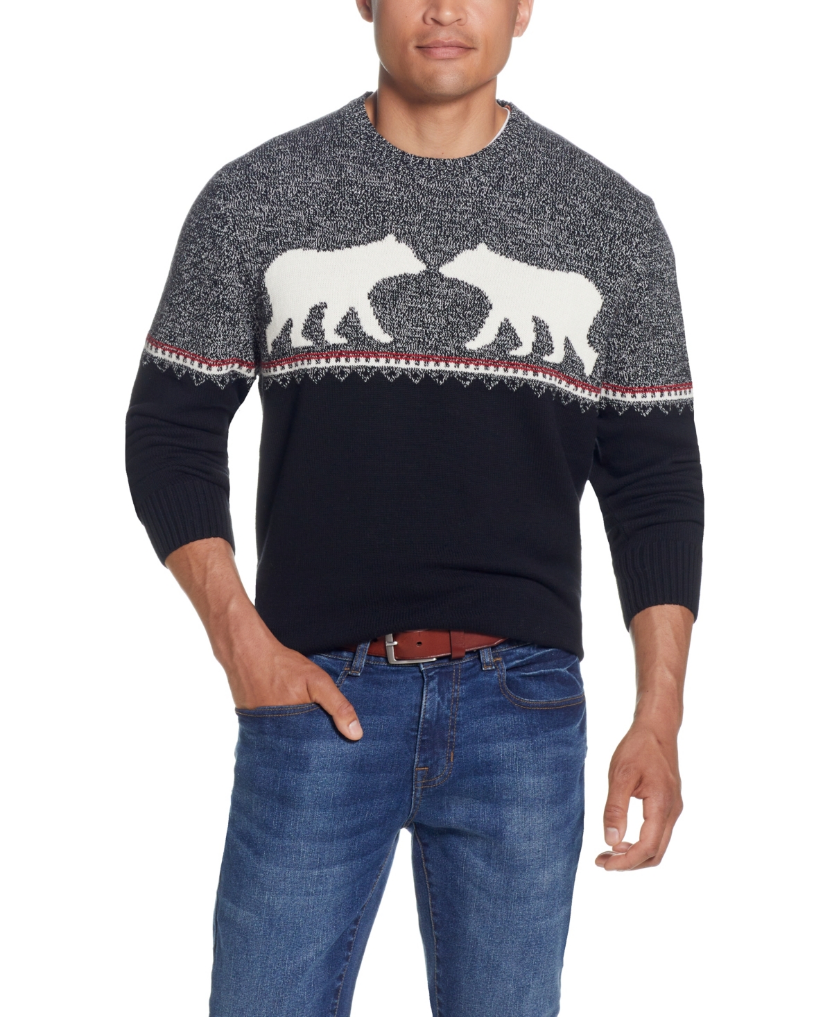 Men's Bear Holiday Sweater - Black