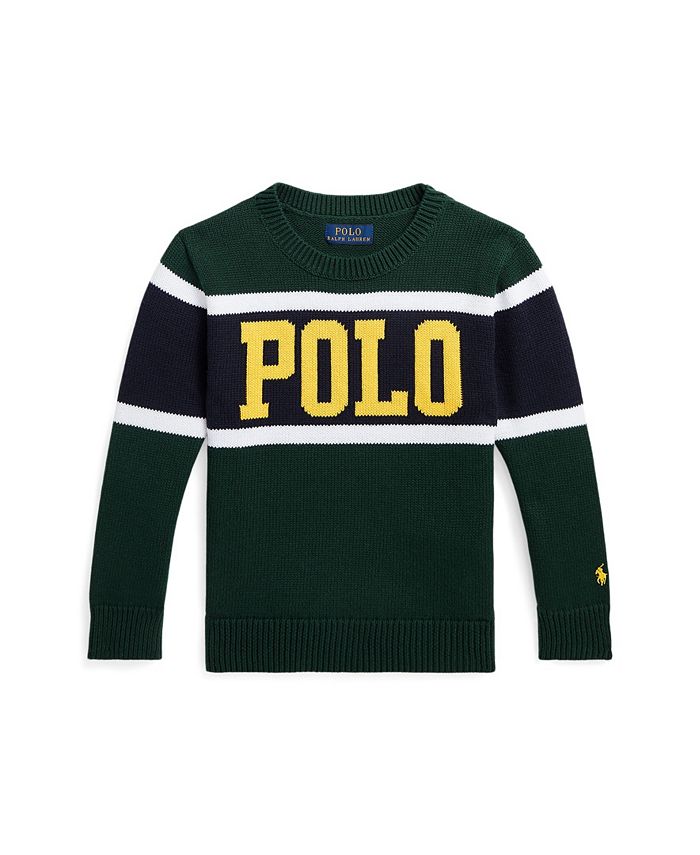 Polo Ralph Lauren Little and Toddler Boys Logo Cotton Sweater - Macy's