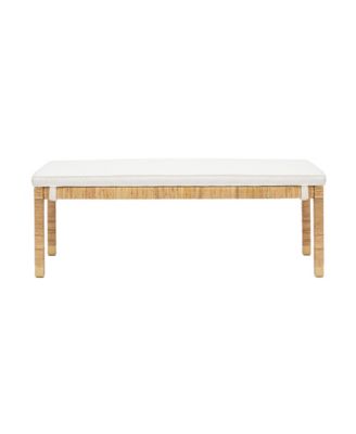 1 Piece Rattan Brass-Capped Legs Bench