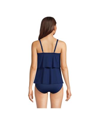 Women's Scoop Neck Tiered Tankini Swimsuit Top